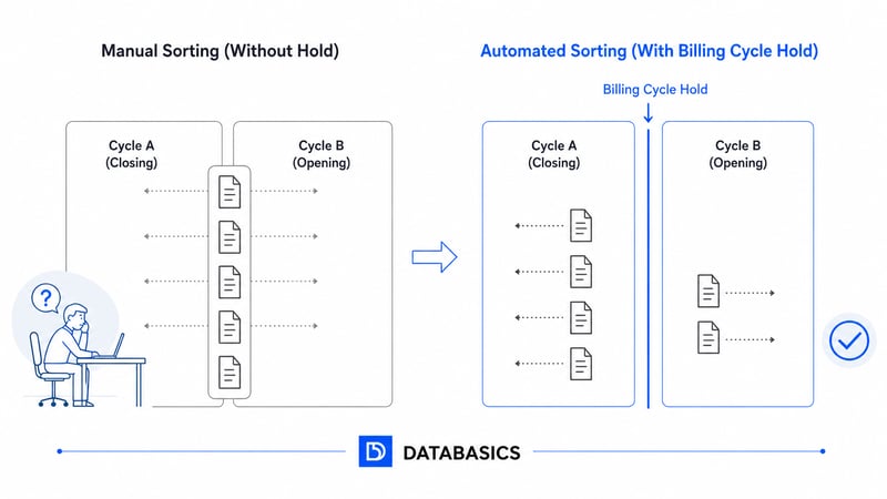 2commercial card reconciliation infographic billing cycle overlap problem
