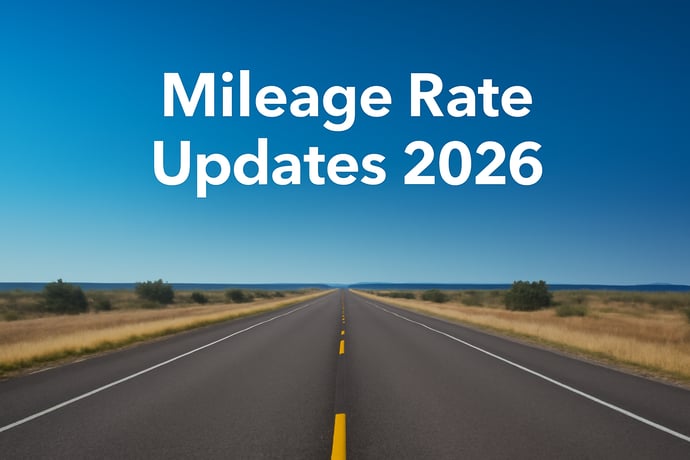 Open highway representing annual IRS and GSA mileage rate updates for 2026.