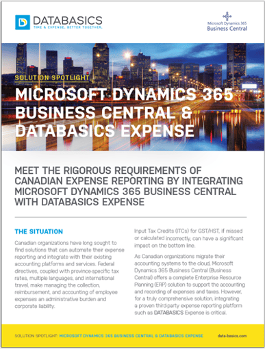 Integration Overview: Microsoft Dynamics 365 Business Central & DATABASICS Expense