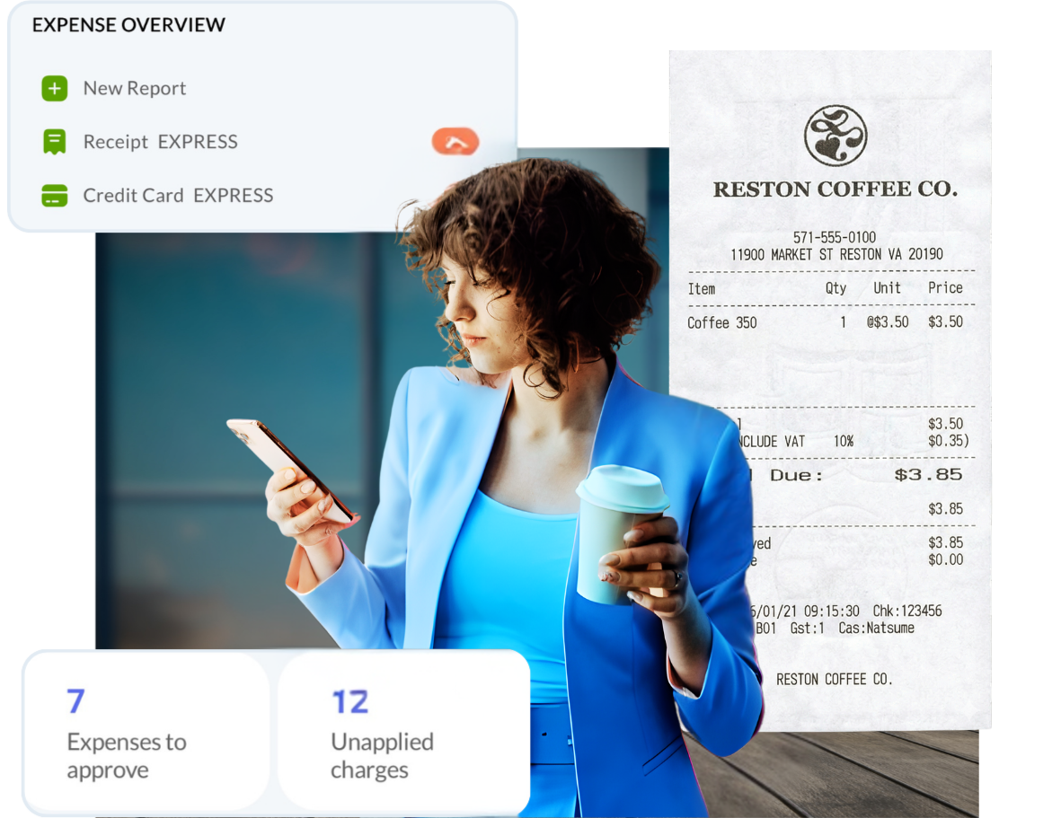 woman expense report coffee databasics4