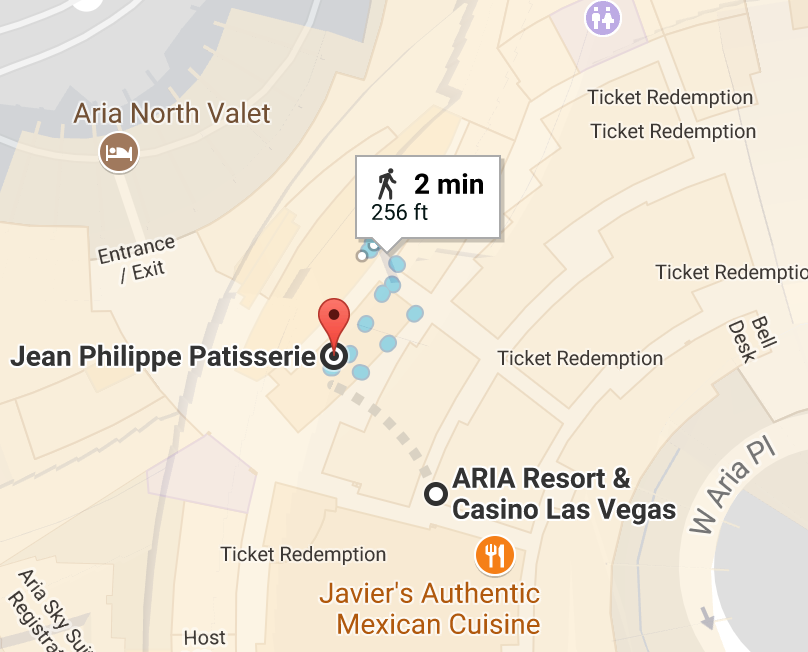 map to Jean Phillipe Patisserie for Ceridian expense management conference