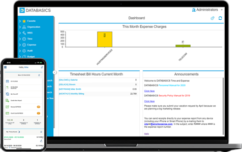 laptop and phone using expense reporting systems