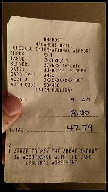 a receipt used as time and expense reporting
